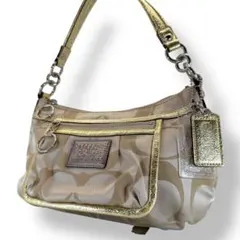 極美品 COACH ワンショルダーバッグ ポピー シグネチャー 14562