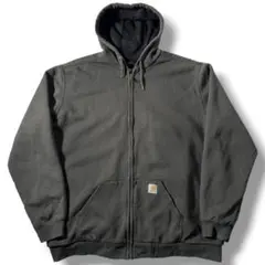 Carhartt 裏サーマル ジップパーカー グレー フェード XL 古着