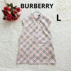BURBERRY LONDON♪ノバチェックノースリーブカットソー　L