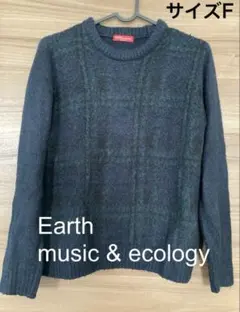 【earth music & ecology】チェック柄　セーター サイズF