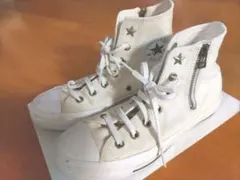 CONVERSE　スニーカー　23.5cm　女の子　星スタッズ　ホワイト
