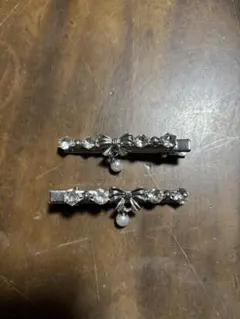 リボンとパールのヘアピンセット