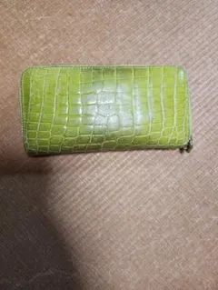 クロコ　本革　ライムグリーン　中古のサムネイル
