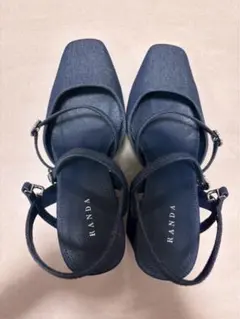 RANDA ネイビー ストラップサンダル