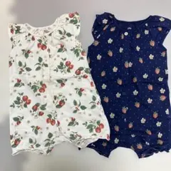 ネクストベビー　いちご柄ロンパース2点セット　80サイズ相当