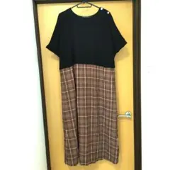 ★Mama様専用★ LACOSTE 半袖 ロングワンピース チェック柄LL中古