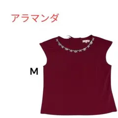 Allamanda アラマンダ ノースリーブトップス ビジュー付きのサムネイル