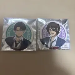 進撃の巨人 リヴァイ&ハンジ メディコス 缶バッジ 学生服ver. 2점 세트