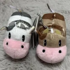 牧場物語　ボールチェーン付き　ウシさんぬいぐるみ　2点セット