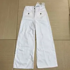 美品 ZARA パッチポケット付きハイウエストパンツ ホワイト EUR34