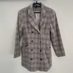 H&M チェック柄 ダブルブレストジャケット Sサイズのサムネイル