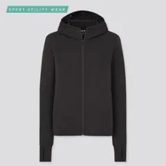 UNIQLO ユニクロ エアリズム UVカット メッシュ パーカ 黒 M