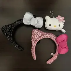 ハローキティ スパンコールカチューシャ　セット