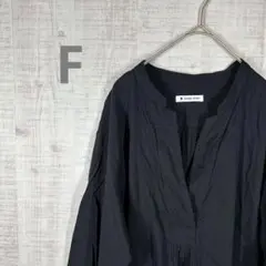 [グローバルワーク]長袖ロングvネックワンピース/薄生地