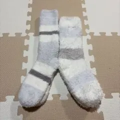 ボーダー柄 モコモコソックス 2足セット