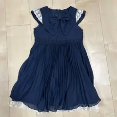 ネイビー リボン付き ワンピース　110