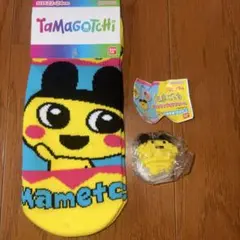 たまごっち ソックス 22-24cm カラフルドットフィギュアチャームまめっち