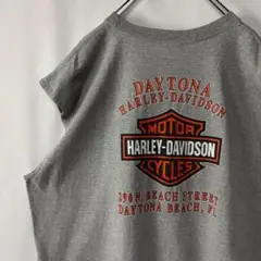 ハーレーダビッドソン　タンクトップ　ノースリーブ　グレー　2XLサイズ　古着