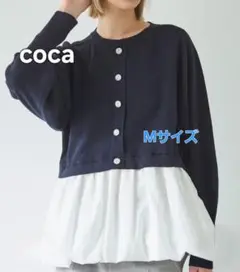 【coca】ネイビー ニットセーター Mサイズ ボタン付き