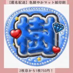 ぷっくりうちわ文字 樹 ファンサ団扇 名前 青 カンペ オーダー