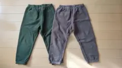 ユニクロ フリースボトムス 2色セット グレー・グリーン