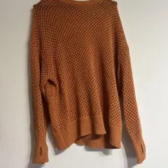 ANAPオレンジ メッシュ編み 長袖セーター