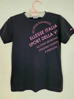 ellesse 半袖 Tシャツ ブラック ピンク ロゴ