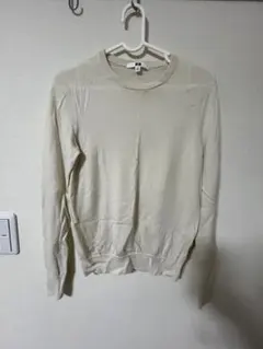 ユニクロ エクストラファインメリノクルーネックセーター（長袖） M オフホワイト