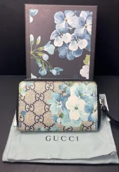 【GUCCI/グッチ】コインケース GGブルームス ブルー 410220 箱付