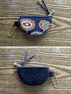 960.ミナペルホネン path半円型ポーチ (ミニミニ)/dopタンバリン