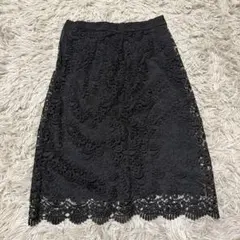 UNIQLO レースタイトスカート ブラック S