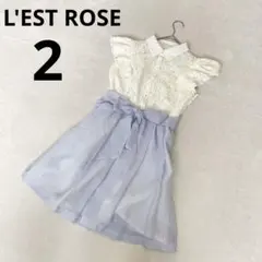 LEST ROSE レストローズ 異素材 レース リボン ミニワンピース 2のサムネイル
