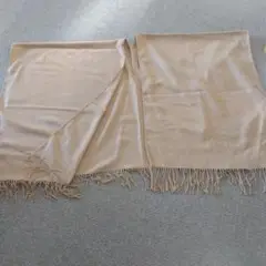 大判 ストール 肩掛けタイプ カシミヤ入り キャメル