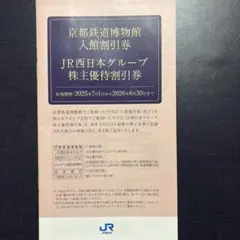 JR西日本 株主優待券冊子(京都鉄道博物館 入館割引券 含む)