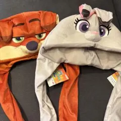 ズートピア2 ラウンドワン限定　ぴょっこり帽子　ニック&ジュディ　セット売り