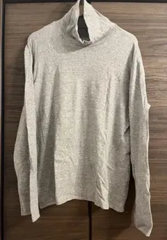 UNIQLO ソフトタッチタートルネックT 杢グレー XXL