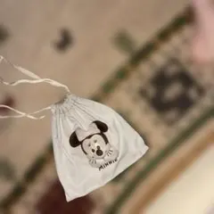 ミニーマウス 巾着袋 グレー