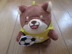 犬のぬいぐるみ サッカーボール付き