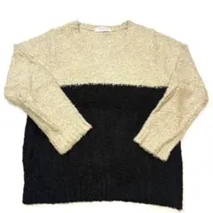 CINEMA CLUB 2トーン長袖ニット セーター 春秋