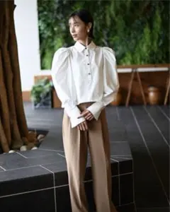 snidel Sustainaレースカラーニットプルオーバー