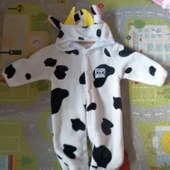 牛柄フリースロンパース 70サイズ