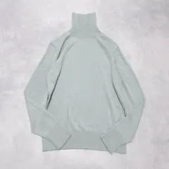 イネド　タートルネックニット　くすみカラー ハイゲージ　薄いグリーン系