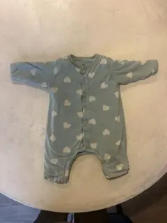 プチバトー水色ハート柄ロンパース 74cm/12m