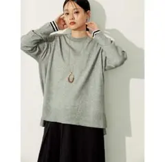 美品　アメリカンホリック　パチパチしにくいニットプルオーバー　ライトグレーM