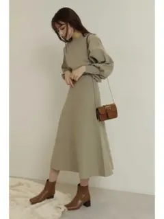 ハイウエストニットスカートセットアップ