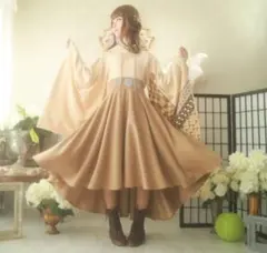 美品☆Favorite和心映す寄木細工風プリント振袖フィッシュテールワンピース☆のサムネイル