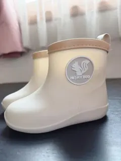 14cm HI!MY ZOO レインシューズ ベージュ 記名あり