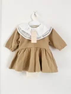 petit main プティマイン 襟付き カットワンピース ロンパース 70