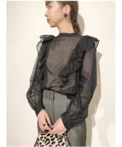 Demi-Luxe BEAMS コットンボイルラッフルブラウス36