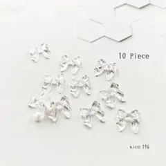 【196】ネイルパーツ クリアリボン ちゅるん 透明 韓国 10piece